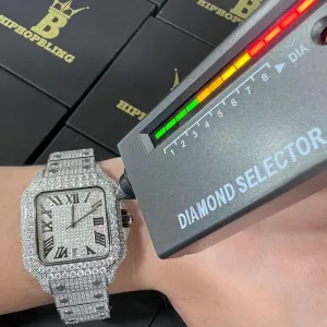 Moissanite VVS Iced Out Baller Square Steel Bust Down Watch