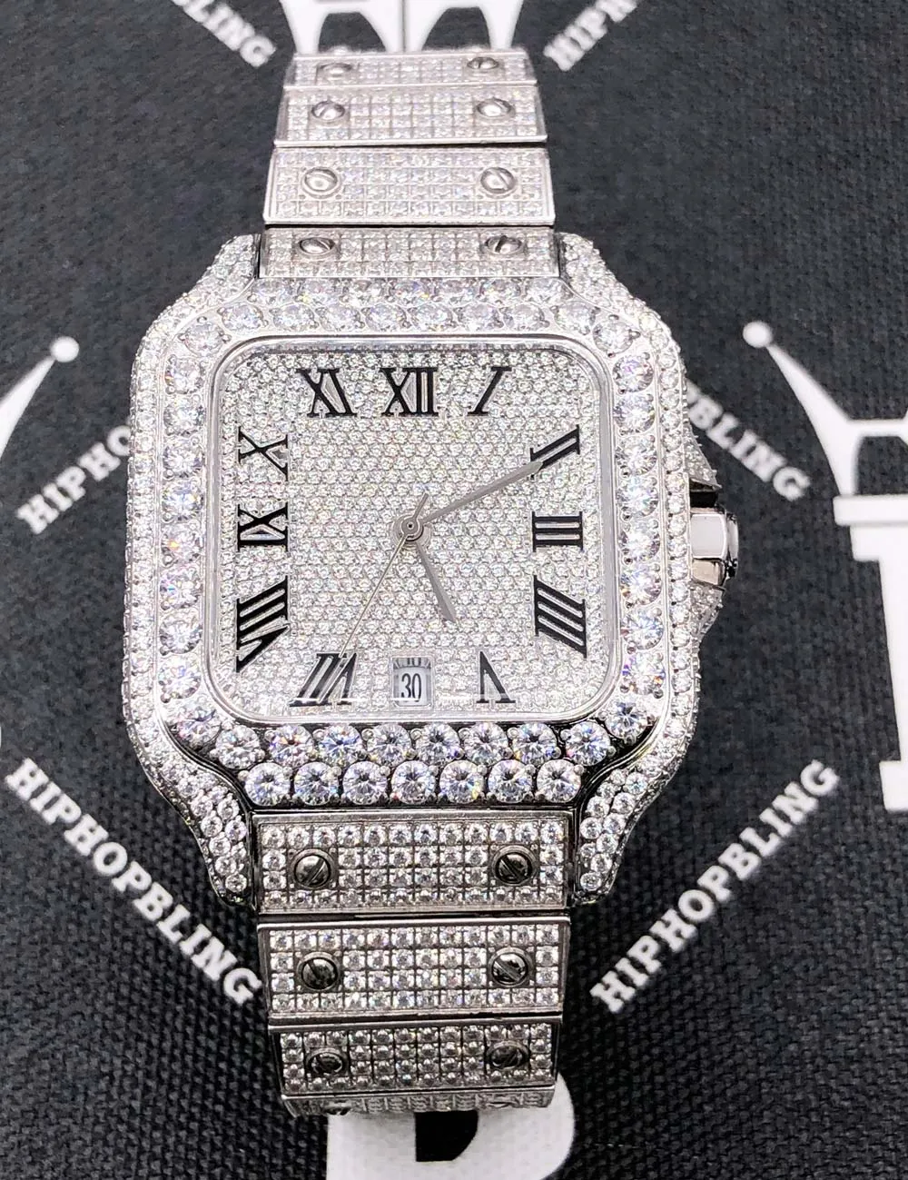 Moissanite VVS Iced Out Baller Square Steel Bust Down Watch