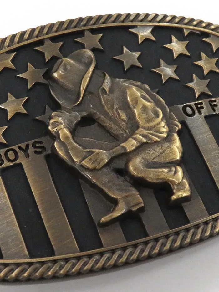 Montana Silversmiths A706C Cowboys of Faith Flag Buckle Brass