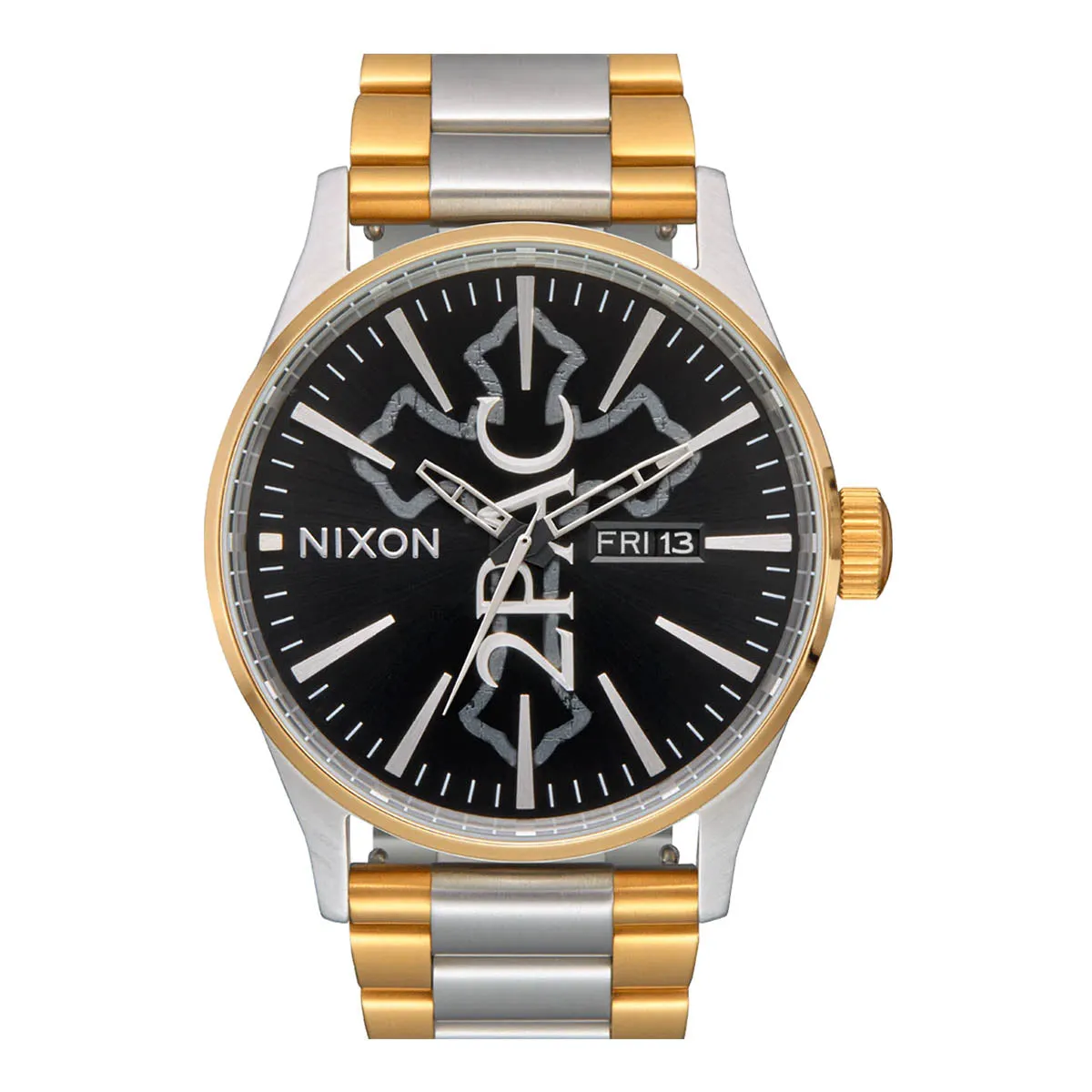 Nixon - 2PAC Sentry Stainless Steel Watch Gold/Silver/Black