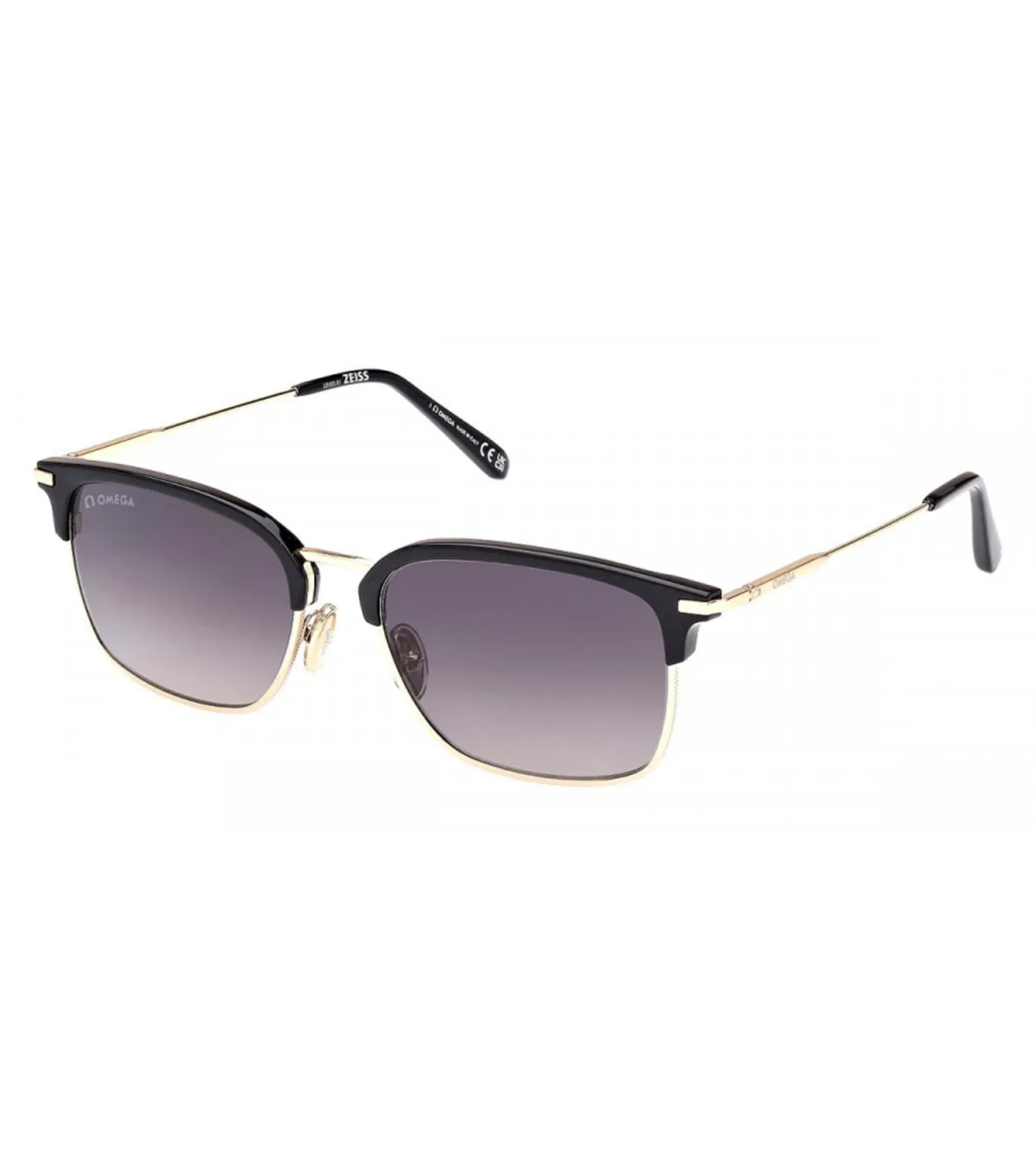 Omega Men's Gradient Smoke Square Sunglass