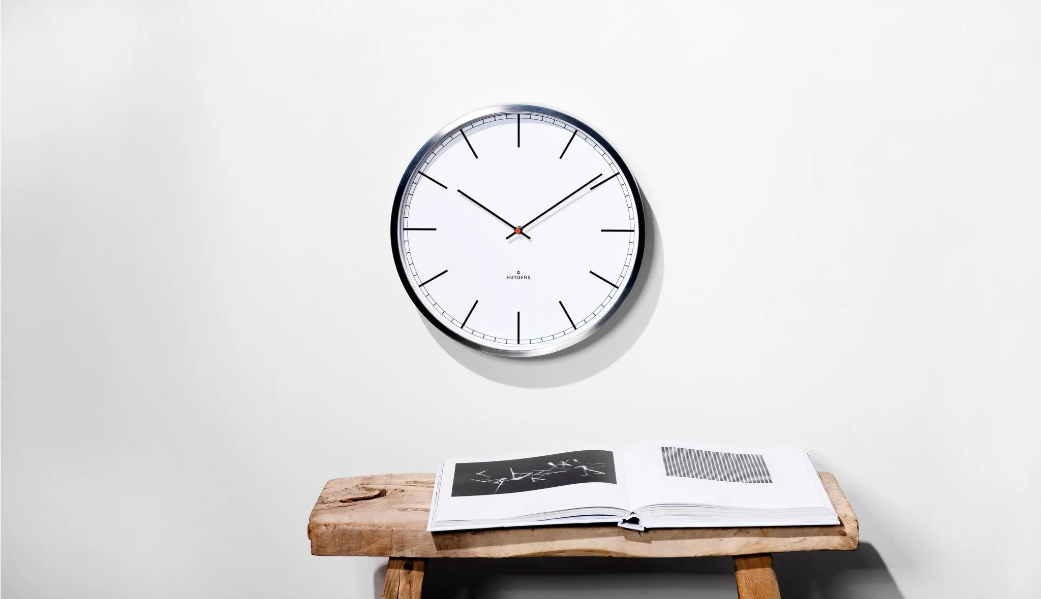 One45 Wall Clock - Stainless Steel and White Arabic