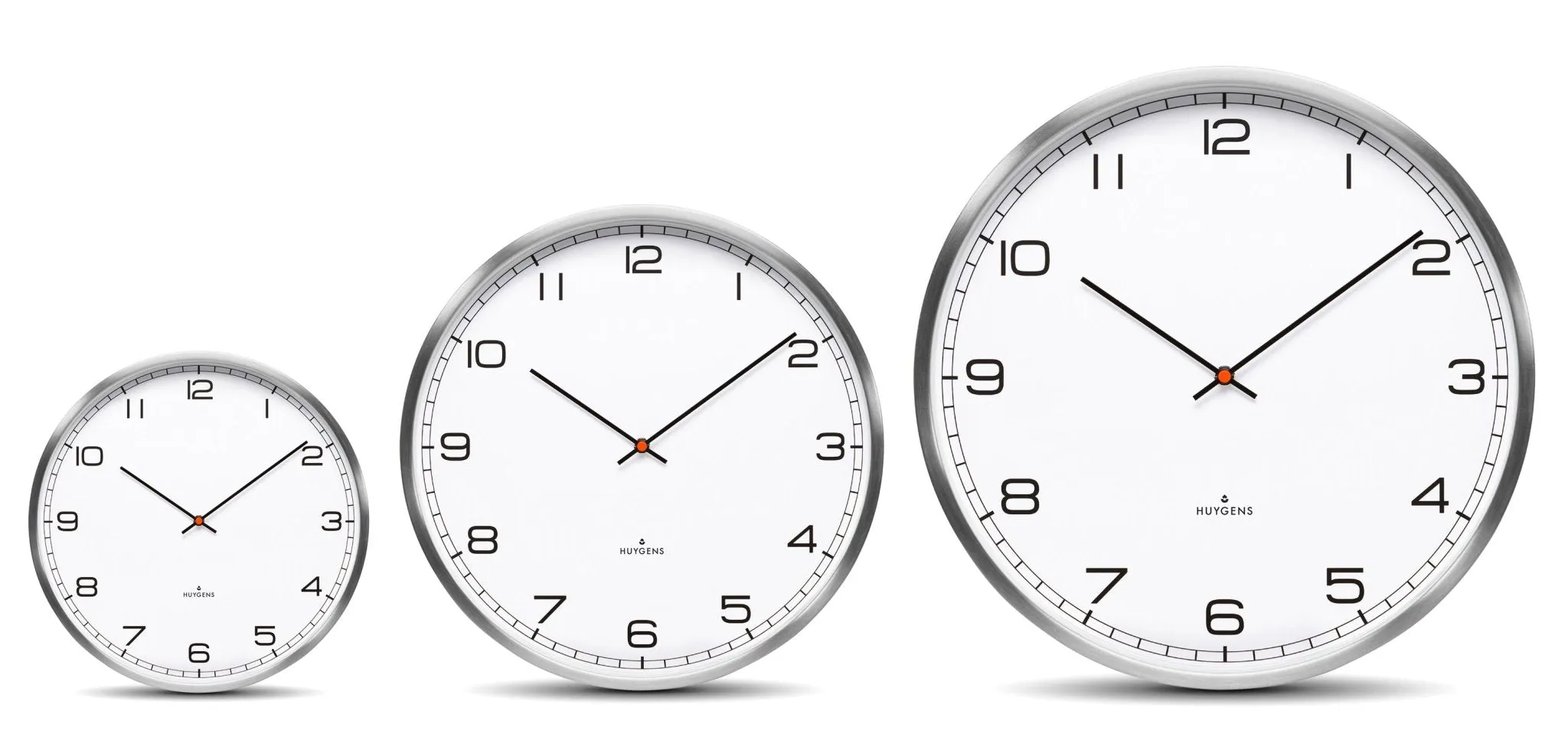 One45 Wall Clock - Stainless Steel and White Arabic