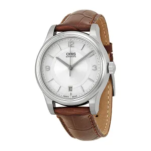 Oris Classic Date Silver Dial Brown Leather Men's Watch 733-7578-4031LS 01 733 7578 4031-07 5 18 10