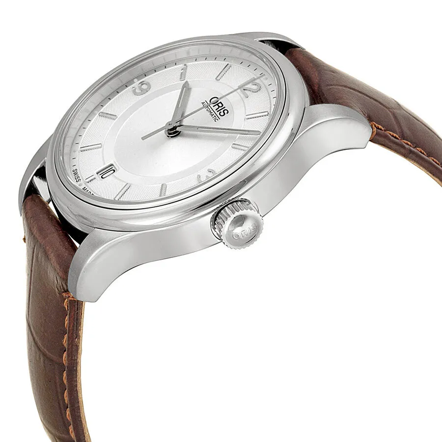 Oris Classic Date Silver Dial Brown Leather Men's Watch 733-7578-4031LS 01 733 7578 4031-07 5 18 10