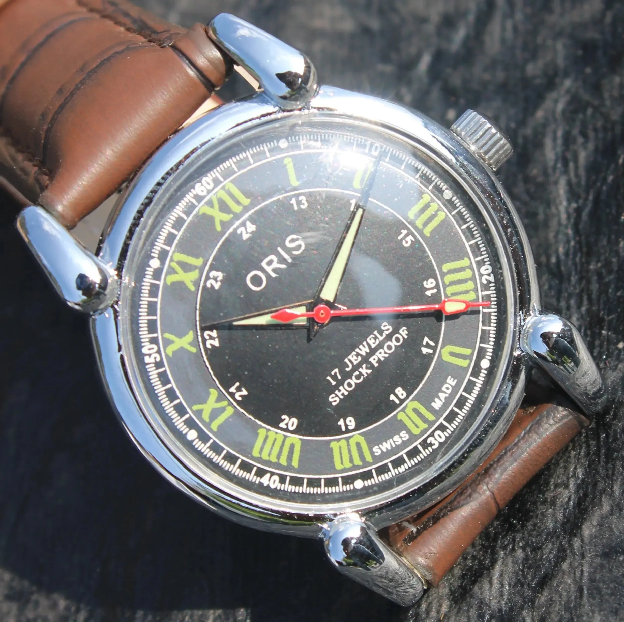 ORIS Mechanical Watch 17 Jewels FHF ST96 Hand Winding Swiss Made Movement