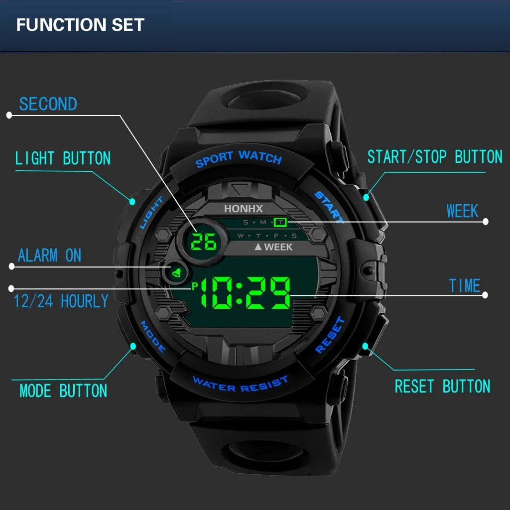 Outdoor Sport Transparent Digital Watch Men Women Alarm Clock Waterproof Shock Military Watches Led Display Shock Watch Drop