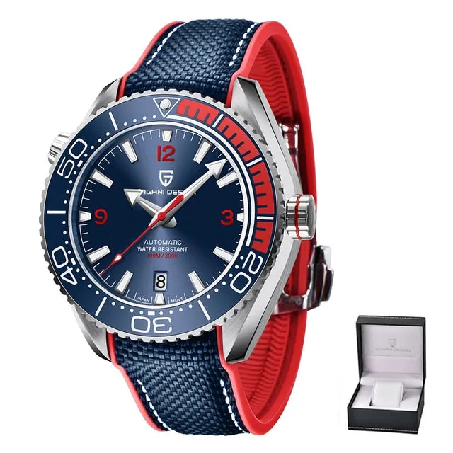 PAGANI DESIGN Classic Luxury Men&#39;s Automatic Watch Sapphire Glass Mechanical Wristwatch Stainless Steel 100M Waterproof Watches