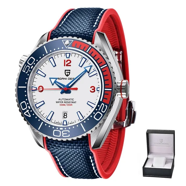 PAGANI DESIGN Classic Luxury Men&#39;s Automatic Watch Sapphire Glass Mechanical Wristwatch Stainless Steel 100M Waterproof Watches