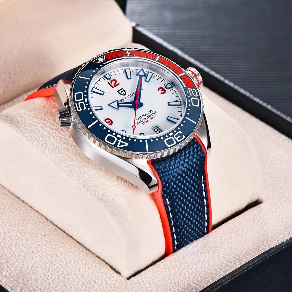 PAGANI DESIGN Classic Luxury Men&#39;s Automatic Watch Sapphire Glass Mechanical Wristwatch Stainless Steel 100M Waterproof Watches