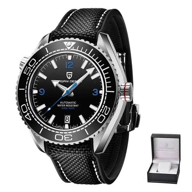 PAGANI DESIGN Classic Luxury Men&#39;s Automatic Watch Sapphire Glass Mechanical Wristwatch Stainless Steel 100M Waterproof Watches