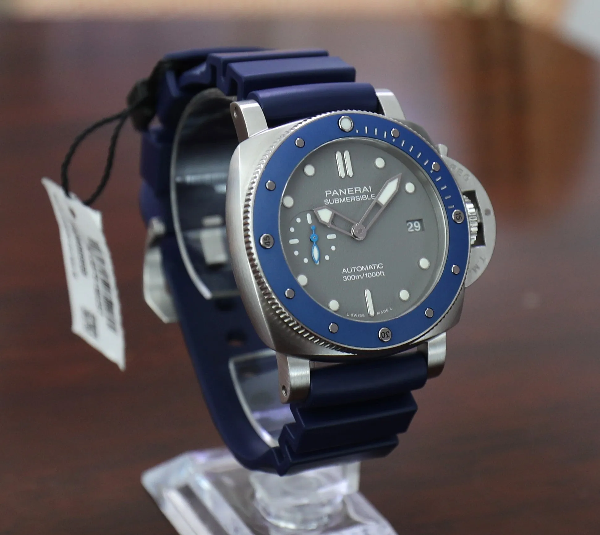 Panerai Submersible 42mm – PAM00959 – Grey Dial – Blue Bezel – Unworn – Full Set