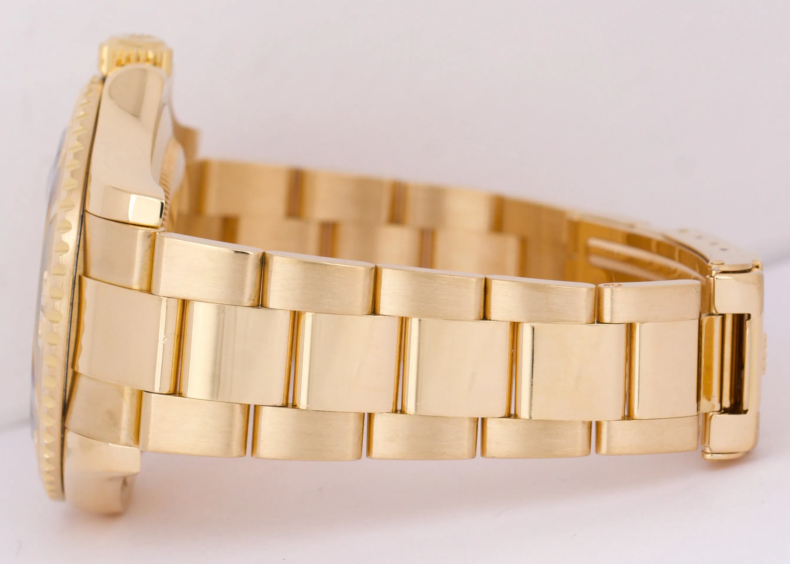 Rolex Yacht-Master 40mm WHITE 18K Yellow Gold NO-HOLES Oyster Date Watch 16628