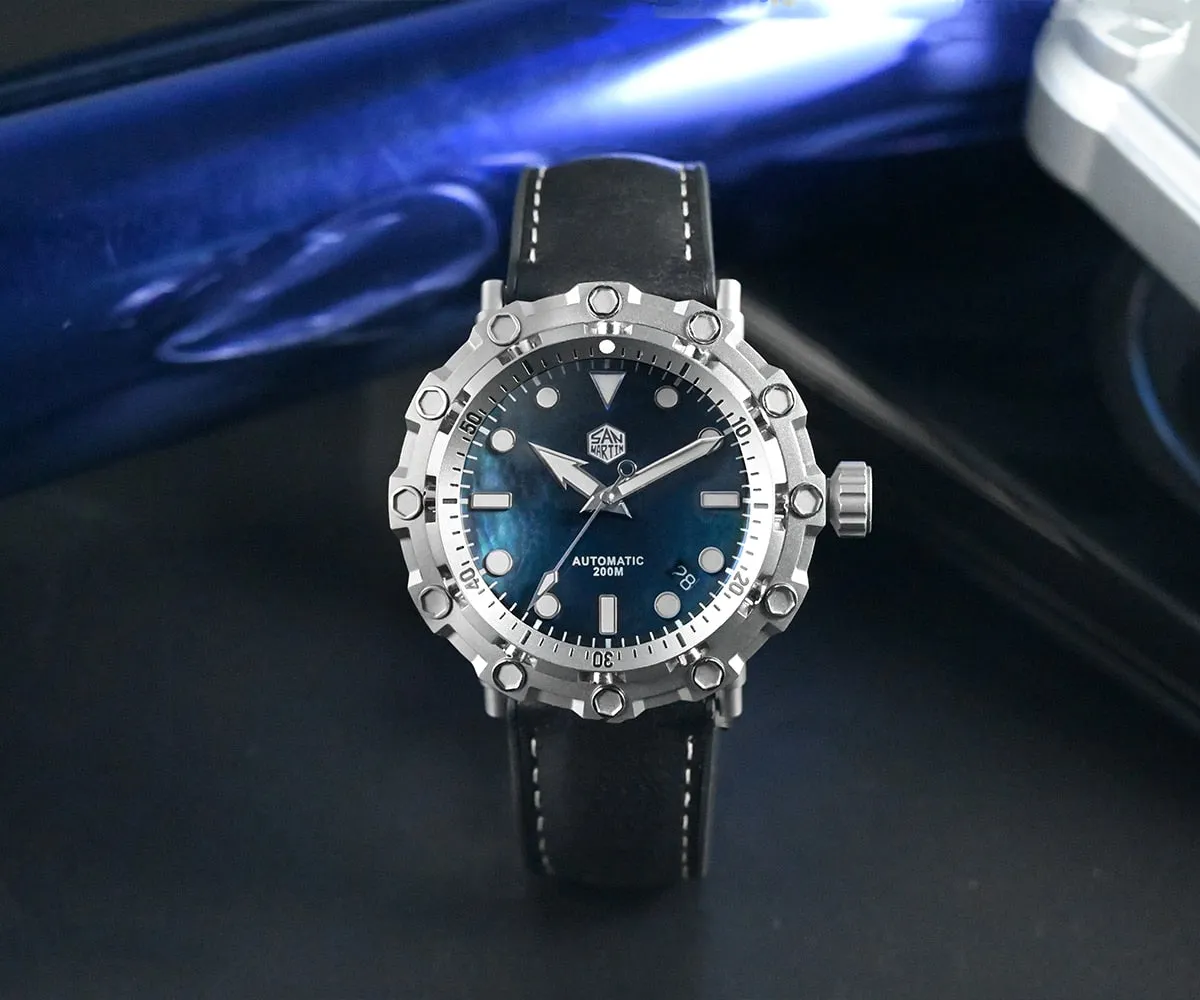 San Martin Luxury Watch Titanium MOP Dial Limited Edition