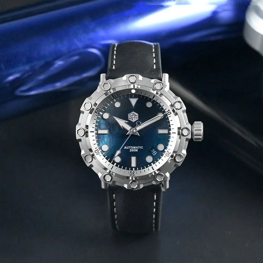 San Martin Luxury Watch Titanium MOP Dial Limited Edition