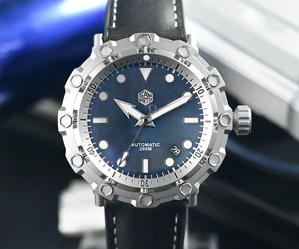 San Martin Luxury Watch Titanium MOP Dial Limited Edition