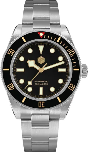 San Martin Watches for Men - NH35 Movement Automatic Dive Watch SN008GC 40mm Mens Watch 20Bar Waterproof Sapphire Crystal Luminous Mechanical Wristwatch