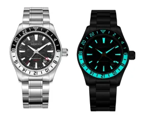 Sea Star GMT Forged Carbon Dial Black White Bezel Inlay