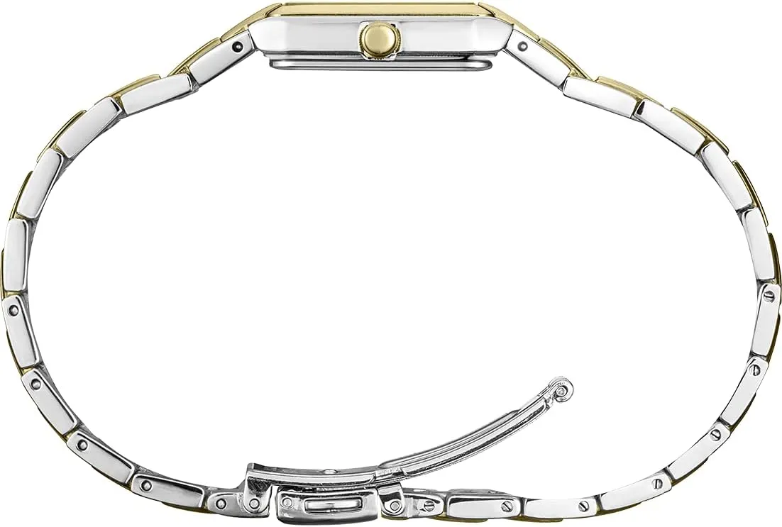 SEIKO Jewelry-Inspired Stainless Steel Watches for Women with Push 3-Fold Bracelet and Scratch-Resistant Hardlex Crystal, 30m Water-Resistant