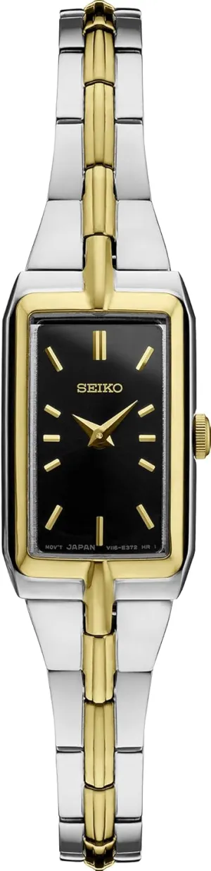SEIKO Jewelry-Inspired Stainless Steel Watches for Women with Push 3-Fold Bracelet and Scratch-Resistant Hardlex Crystal, 30m Water-Resistant