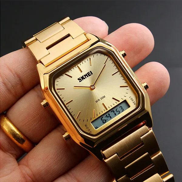 SKMEI Mens Fashionable Watch, Dual Analog w Digital, 30M Water Resistant