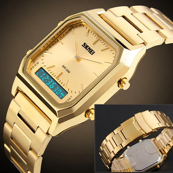 SKMEI Mens Fashionable Watch, Dual Analog w Digital, 30M Water Resistant