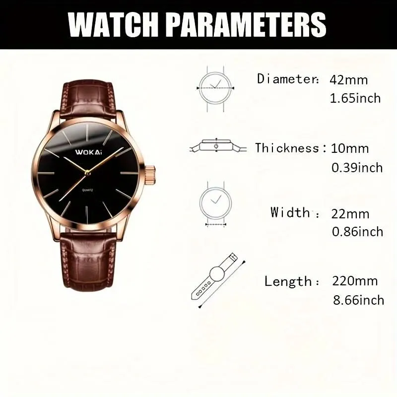 Sleek Men's Sports Business Wristwatch