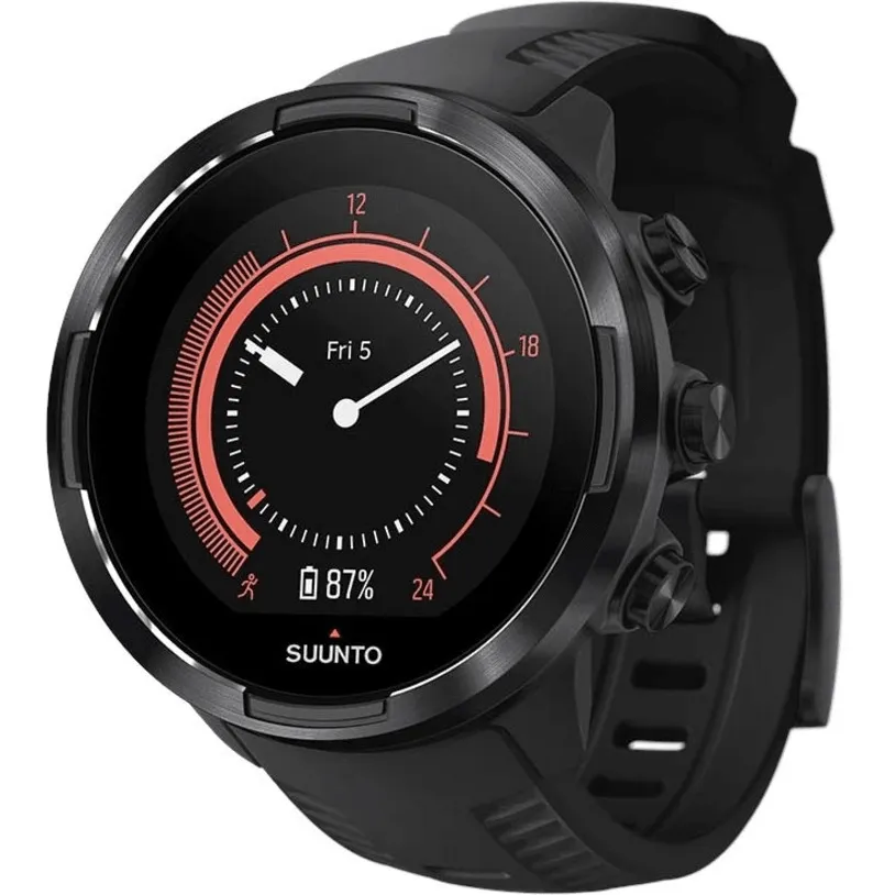 Suunto 9 Baro Smart Watch Heart Rate/GPS/1.3"LED Display Black Stainless Steel Body