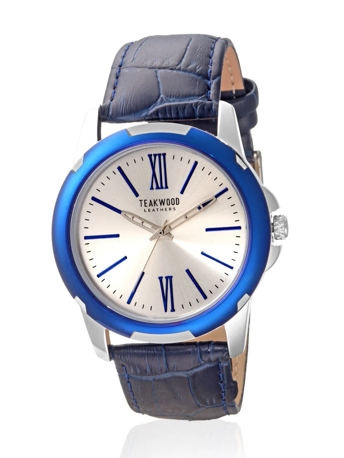Teakwood leather Blue Men Analog Watch