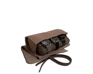 The Watchbox: Watch-on-the-go-roll with pillow - Light brown