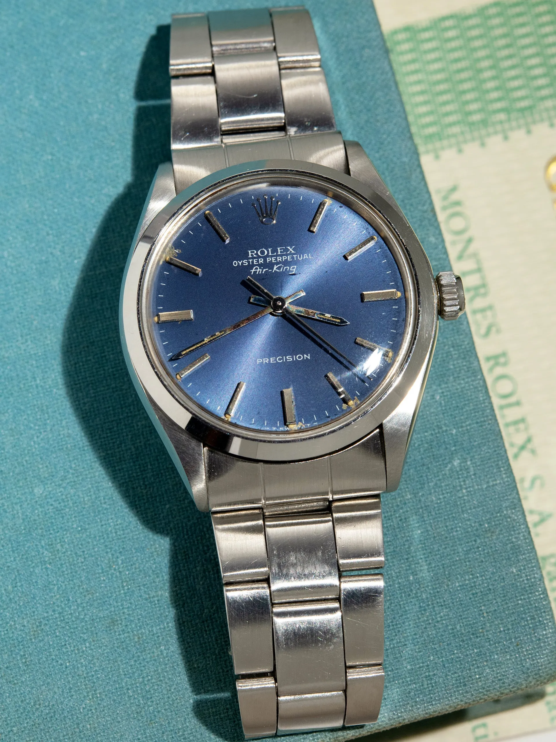 *Unpolished* 1975 Rolex Air-King (Ref. 5500) Blue Dial W/ Papers