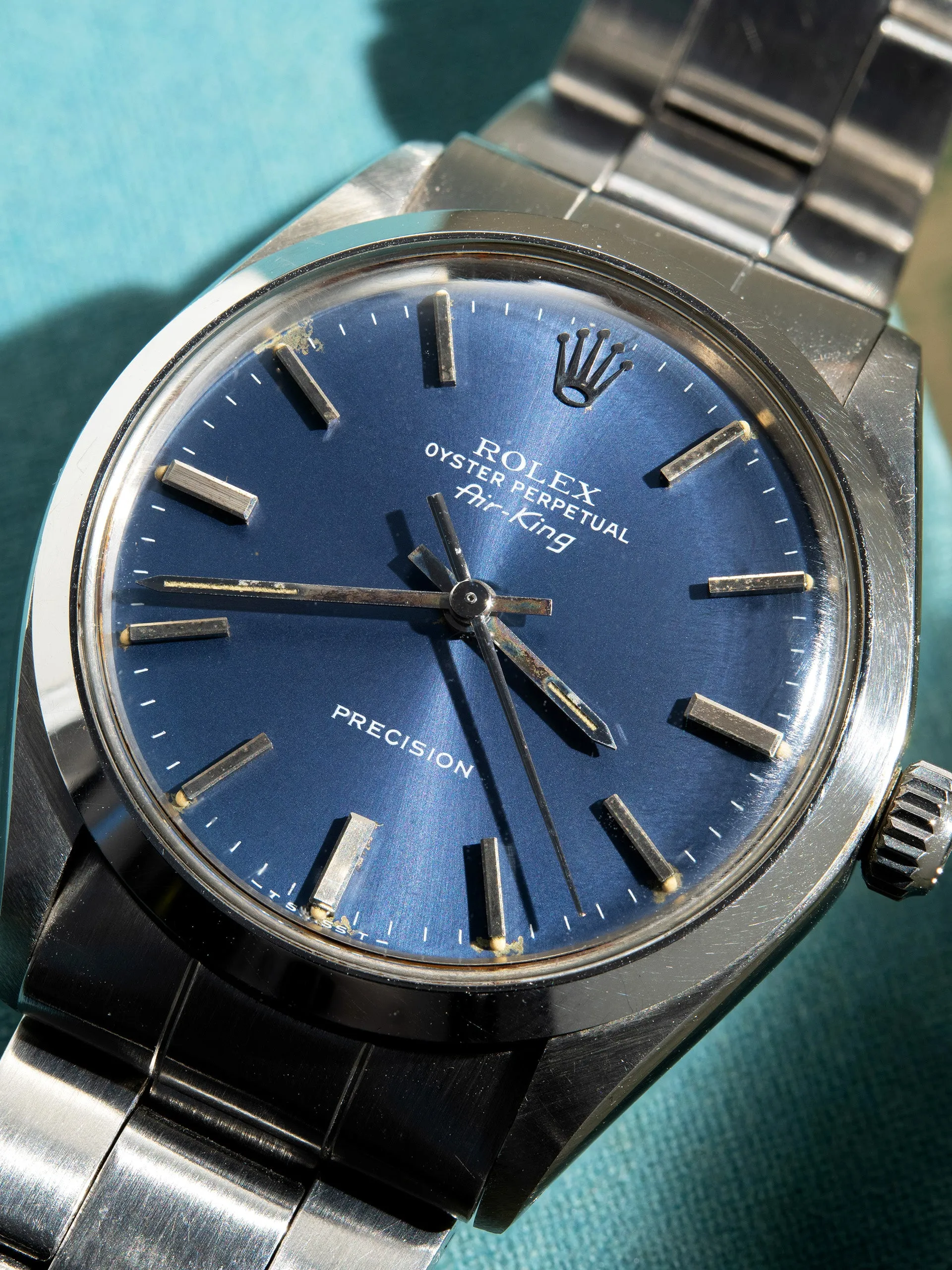 *Unpolished* 1975 Rolex Air-King (Ref. 5500) Blue Dial W/ Papers
