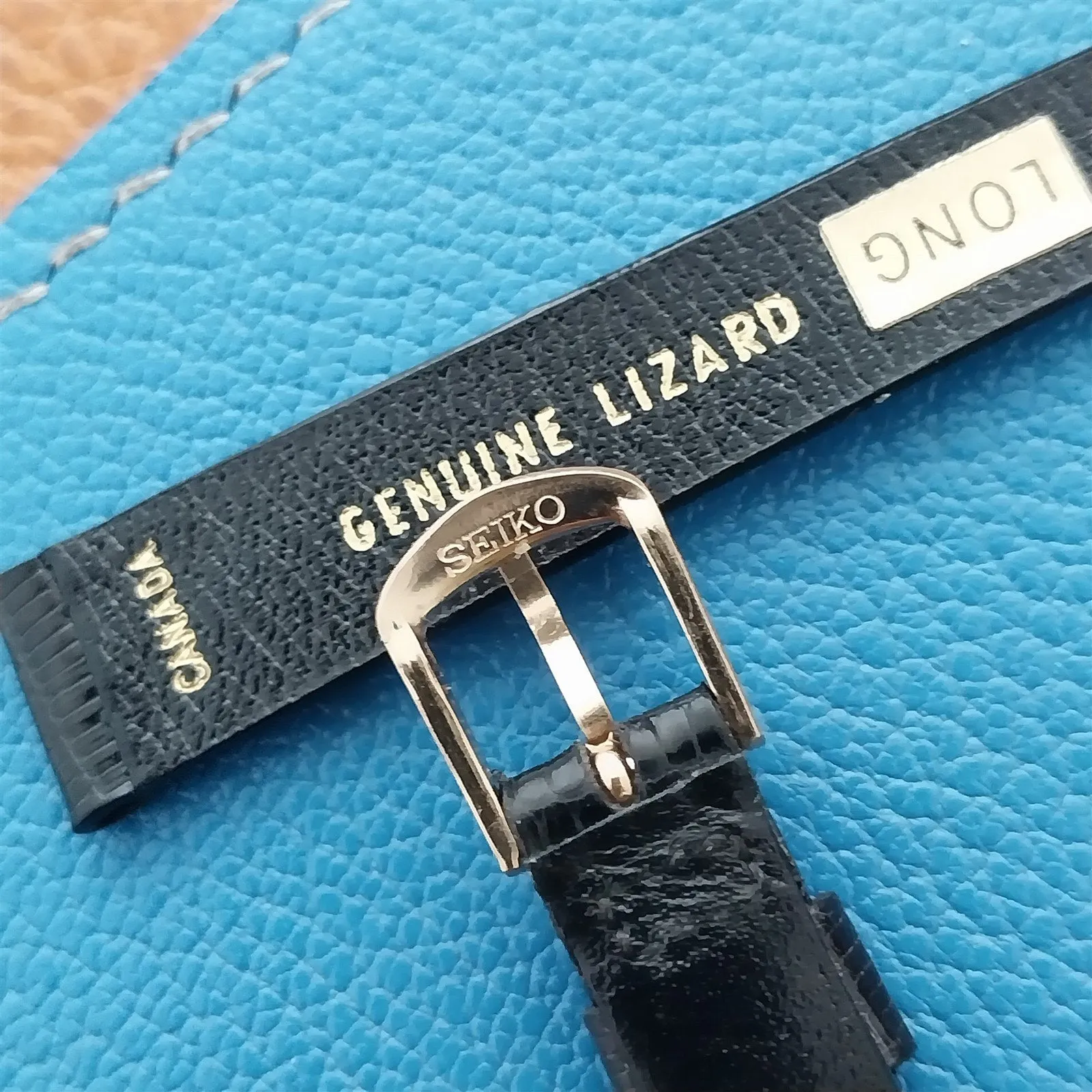 Vintage 11mm Seiko Lizard Classic Long Unused Watch Band & Gold RGP Logo Buckle