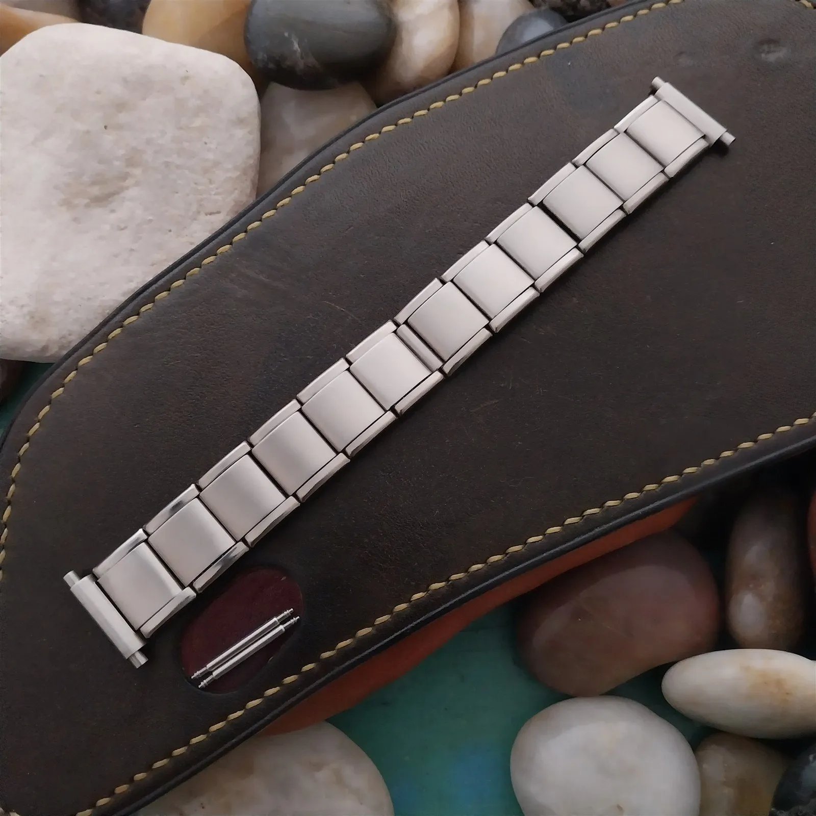 Vintage 16mm 18mm 20mm HC Swiss Stainless Steel Classic 1960s 1970s Watch Band