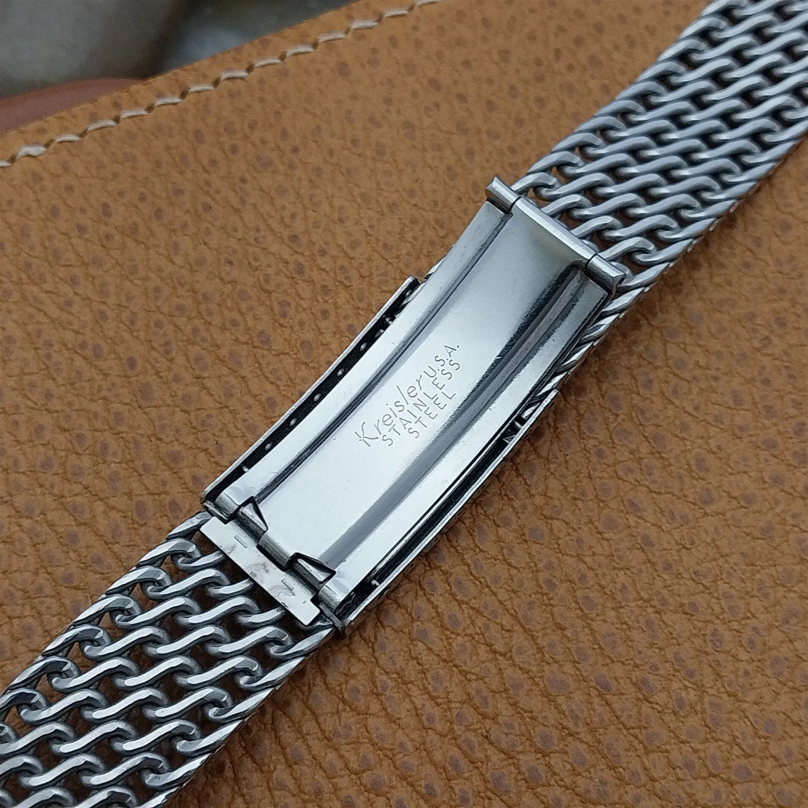 Vintage 17.2mm Thick Shark Mesh Stainless Steel Kreisler Unused nos Watch Band