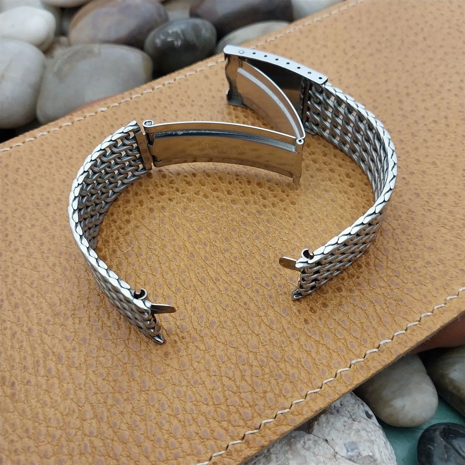 Vintage 17.2mm Thick Shark Mesh Stainless Steel Kreisler Unused nos Watch Band