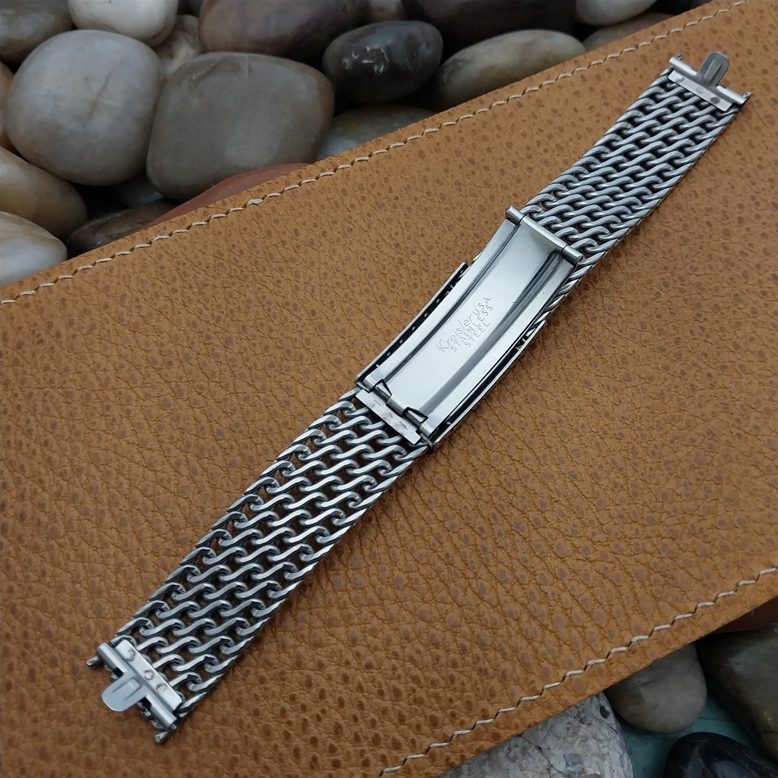 Vintage 17.2mm Thick Shark Mesh Stainless Steel Kreisler Unused nos Watch Band