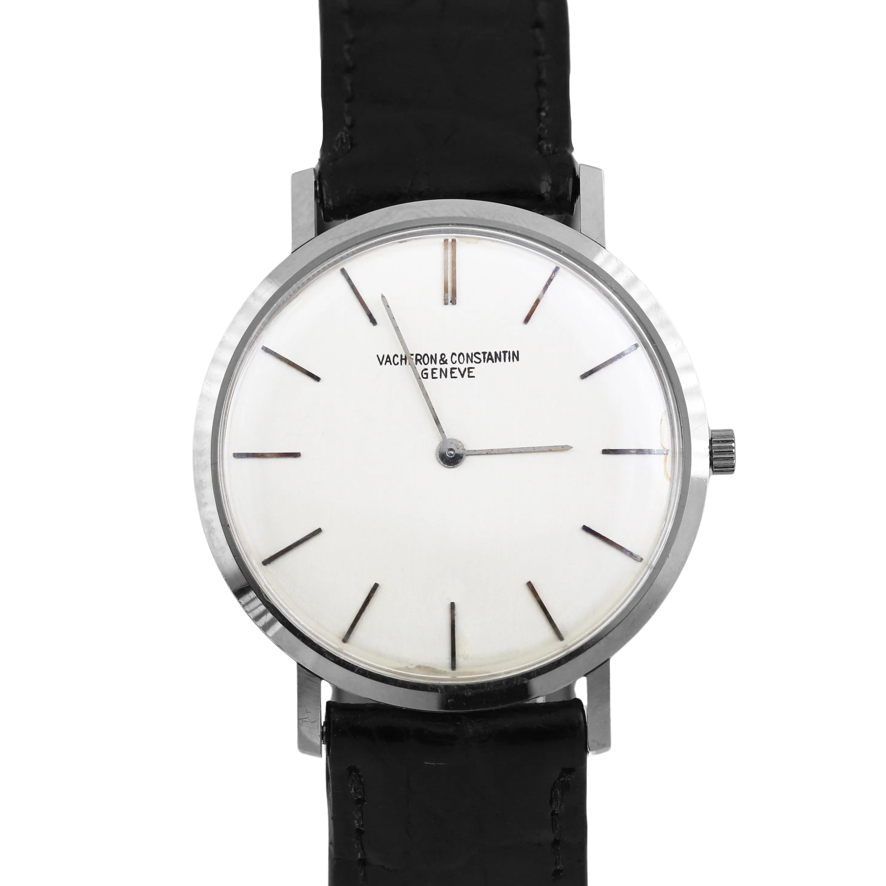 VINTAGE Vacheron Constantin Patrimony 50607 White Gold Leather 33mm Manual Watch