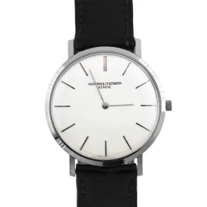 VINTAGE Vacheron Constantin Patrimony 50607 White Gold Leather 33mm Manual Watch