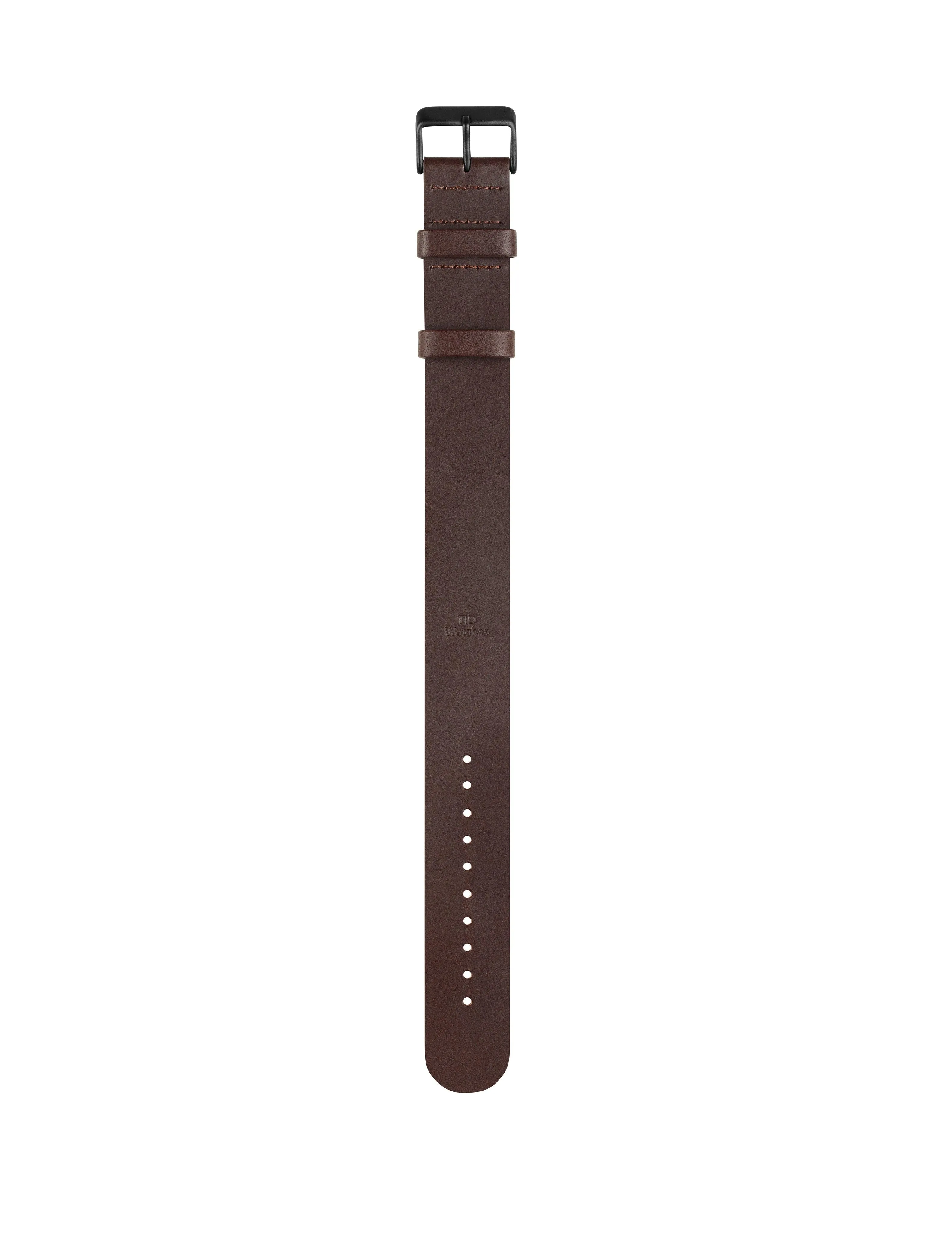 Walnut Leather Strap with Black / Steel / Gold Buckle