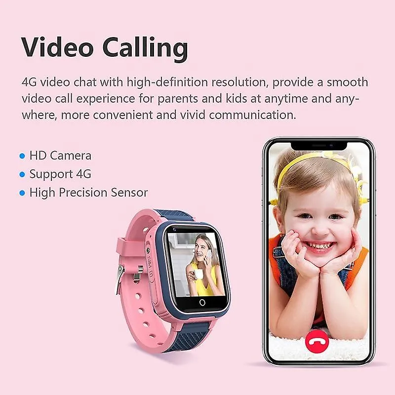 Watches video call smart watch gps wifi tracker smart phone watch waterproof kids smart watches pink