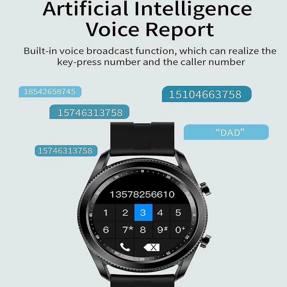 Watches watch men rotating bezel screen bluetooth call music player phone watch smart watches black