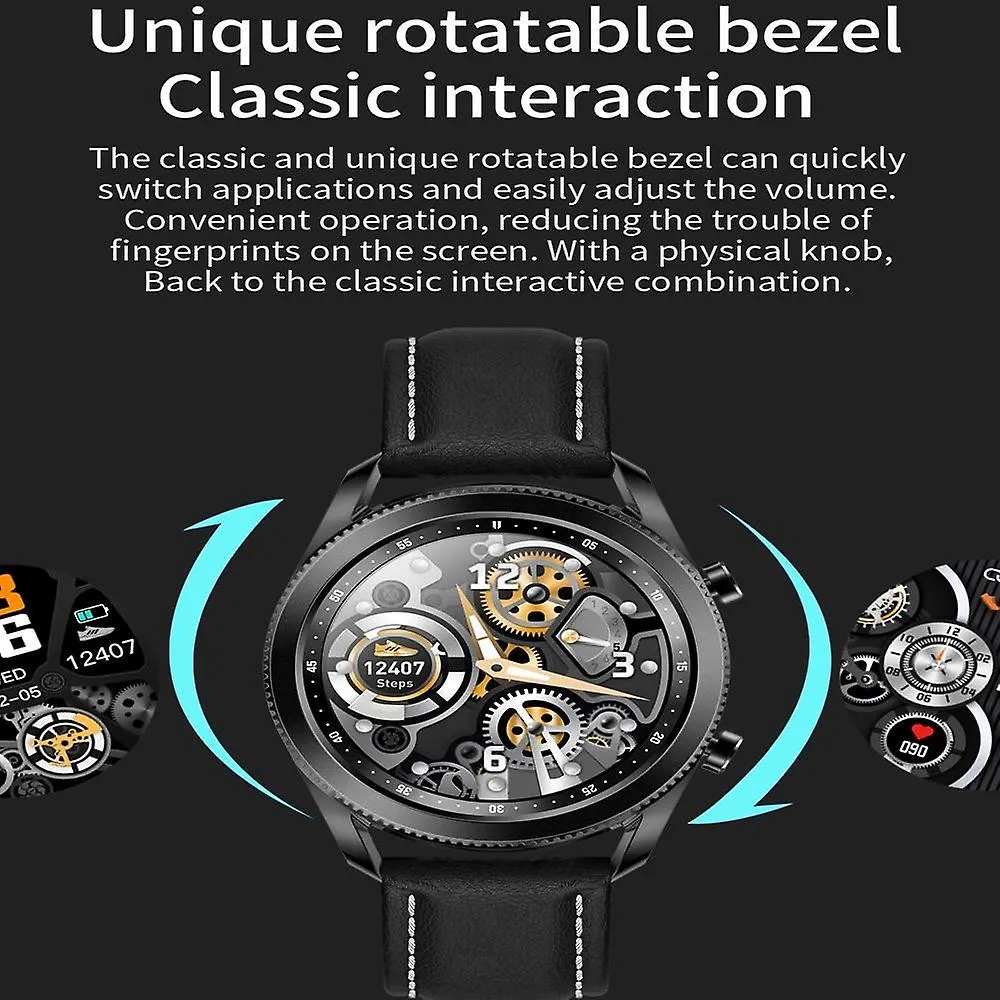 Watches watch men rotating bezel screen bluetooth call music player phone watch smart watches black