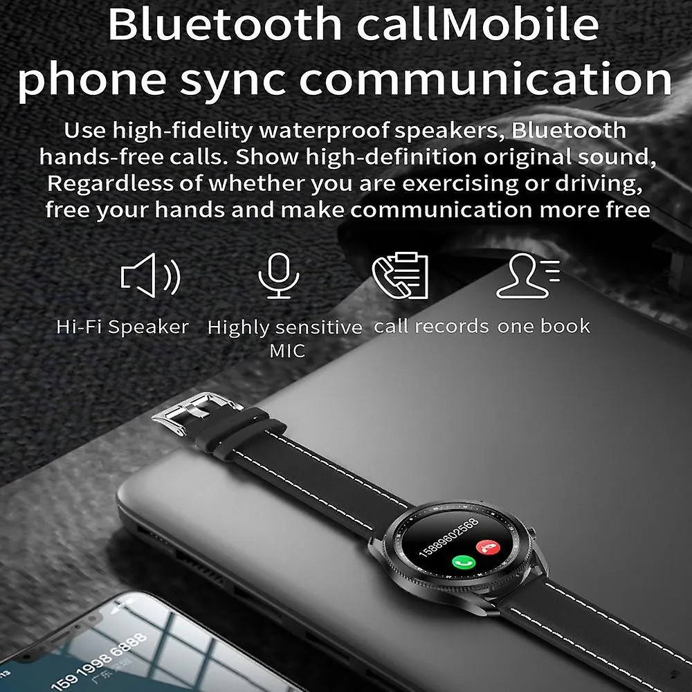 Watches watch men rotating bezel screen bluetooth call music player phone watch smart watches black