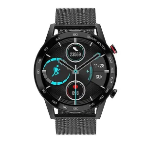 Watches waterproof bluetooth call 360*360 ecg heat rate 1.3Inch tft sleep smart watches black steel