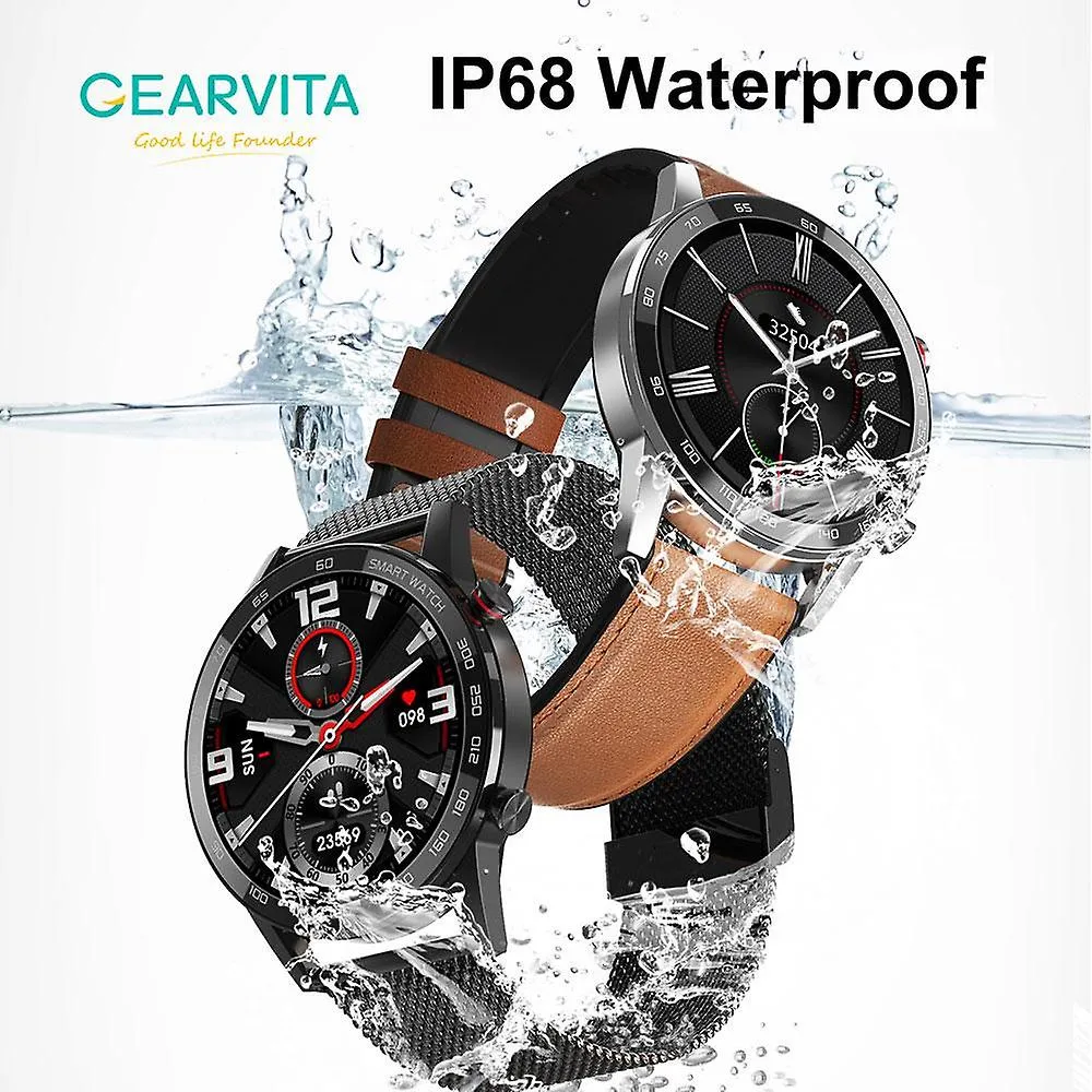 Watches waterproof bluetooth call 360*360 ecg heat rate 1.3Inch tft sleep smart watches black steel
