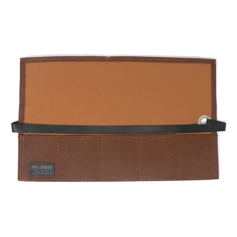 Waxed Canvas Watch Roll for 5 Watches