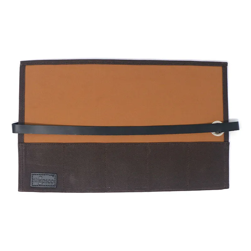 Waxed Canvas Watch Roll for 5 Watches