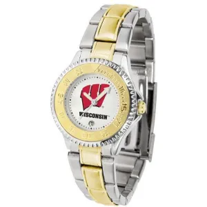 Wisconsin Badgers Ladies Competitor Two-Tone Band Watch