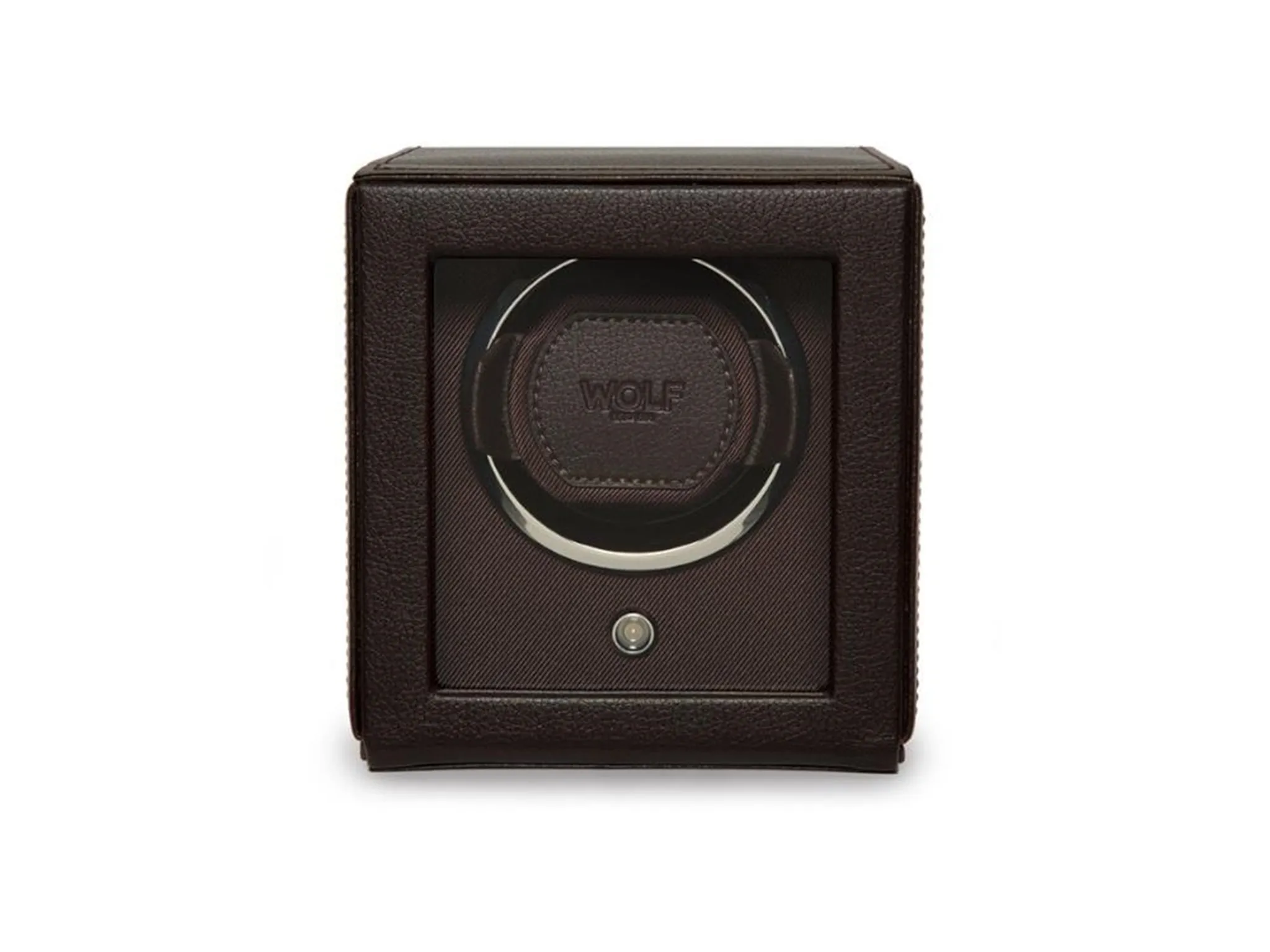 WOLF Brown Vegan Leather Cub Single Watch Winder w/ Cover